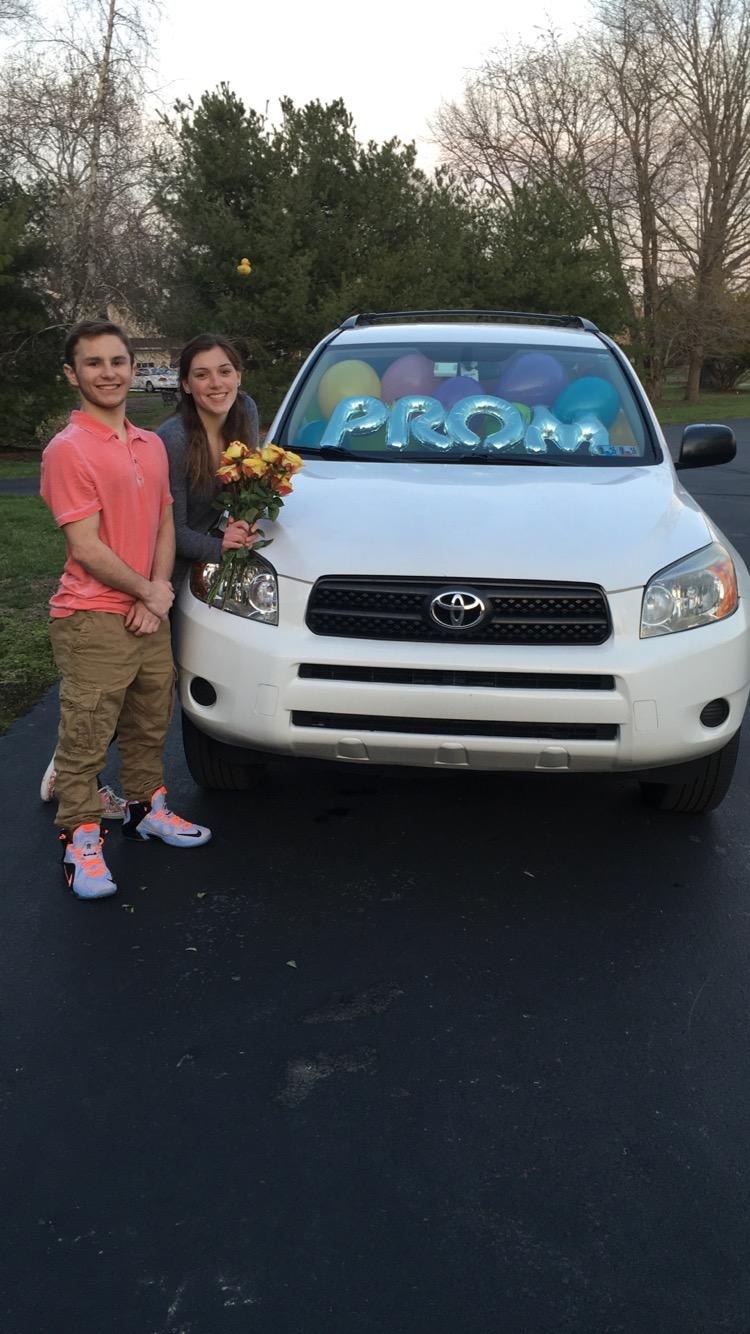 Justin Altrogge "popped" the question to Carley Harrity for Junior Prom. 