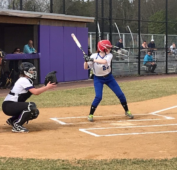 Bailee Hendricks waits for her pitch against Phoenixville. 