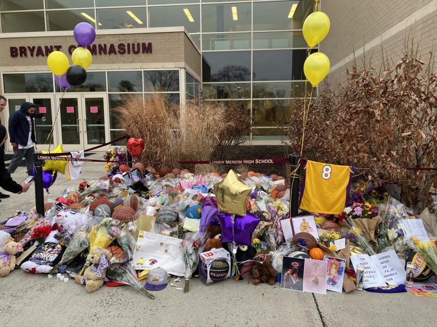 A memorial stands Lower Merion High School, Kobe Bryants alma mater, which is fewer that 15 miles from Norristown. Bryant was drafted into the NBA directly from his high school.