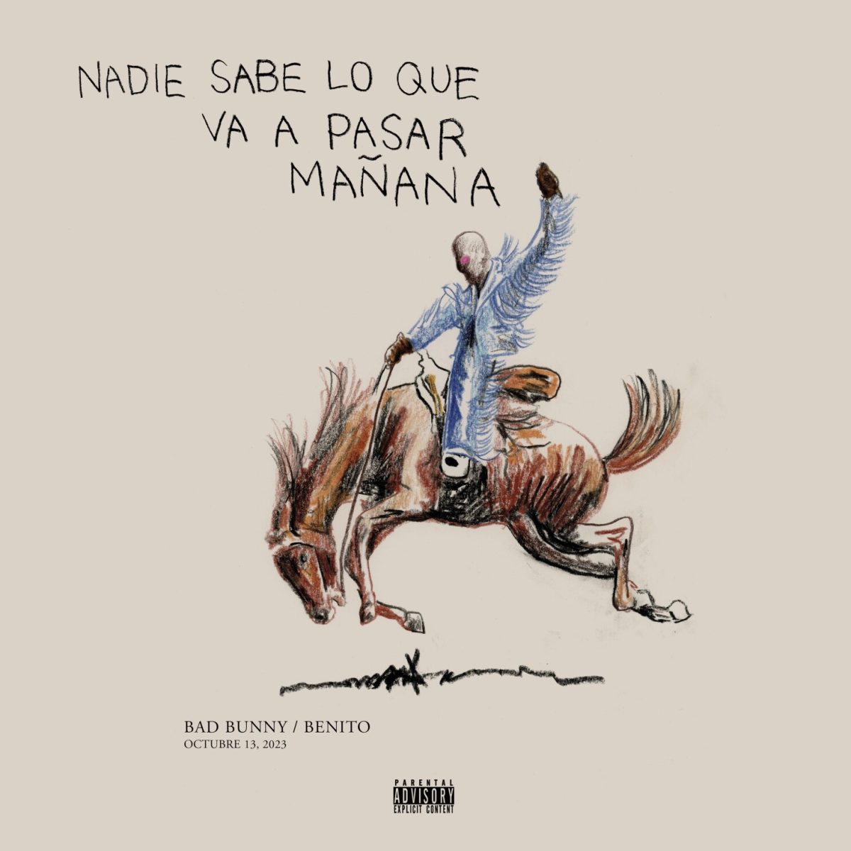 This cover image released by RIMAS Music shows "Nadie Sabe Lo Que Va a Pasar Mañana" by Bad Bunny. (RIMAS Music via AP)